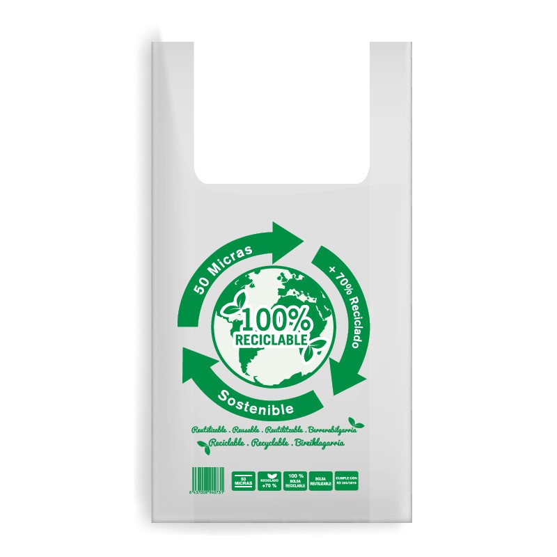 Bolsas de plástico reciclado 70% - English